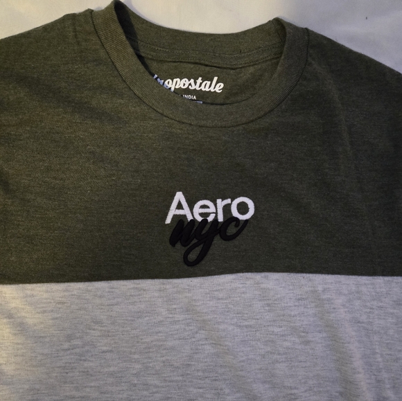 Men's t shirt AEROPOSTALE Rifflegreen/grey/black   Small - Picture 3 of 7